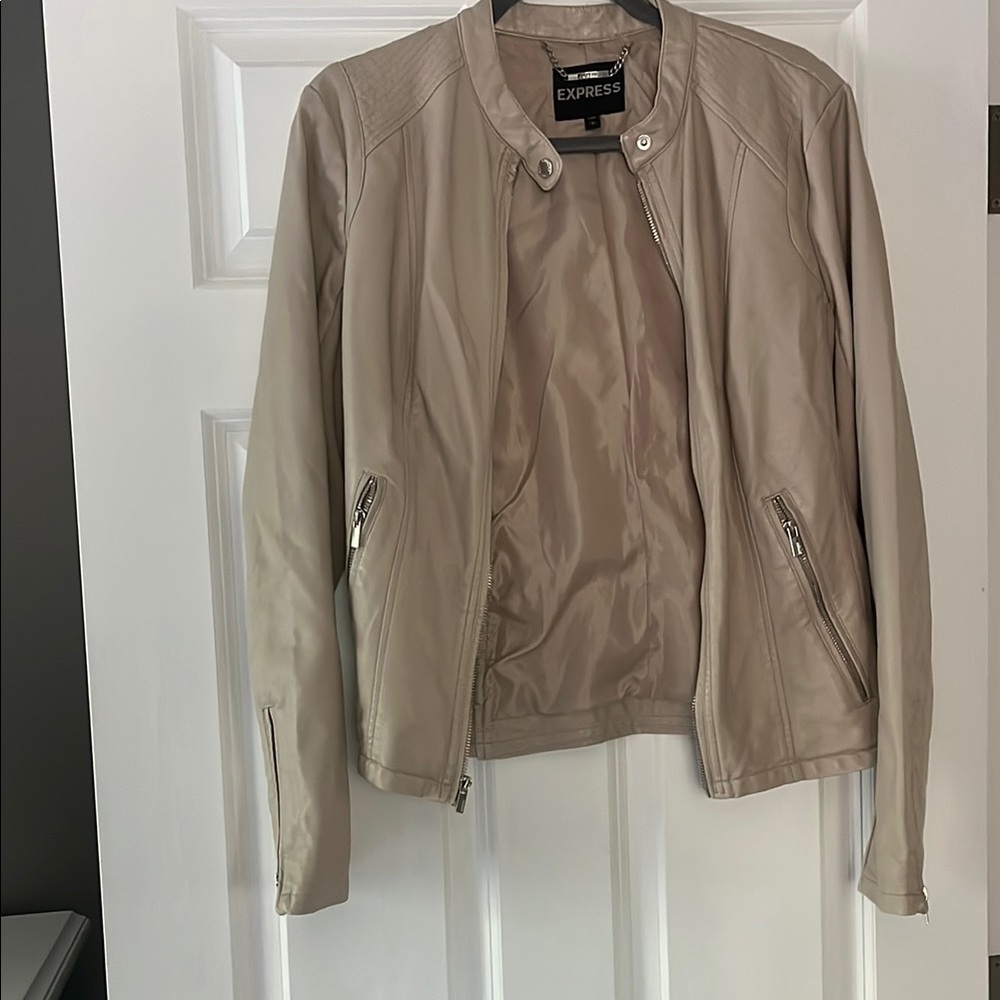 Express Women's Tan Faux Leather Jacket